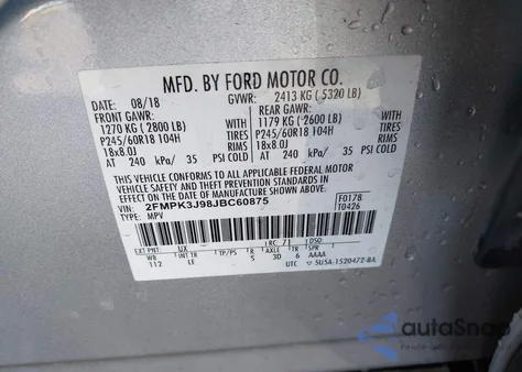 2018 Ford Edge Sel z USA, uszkodzony, nr VIN 2FMPK3J98JBC60875